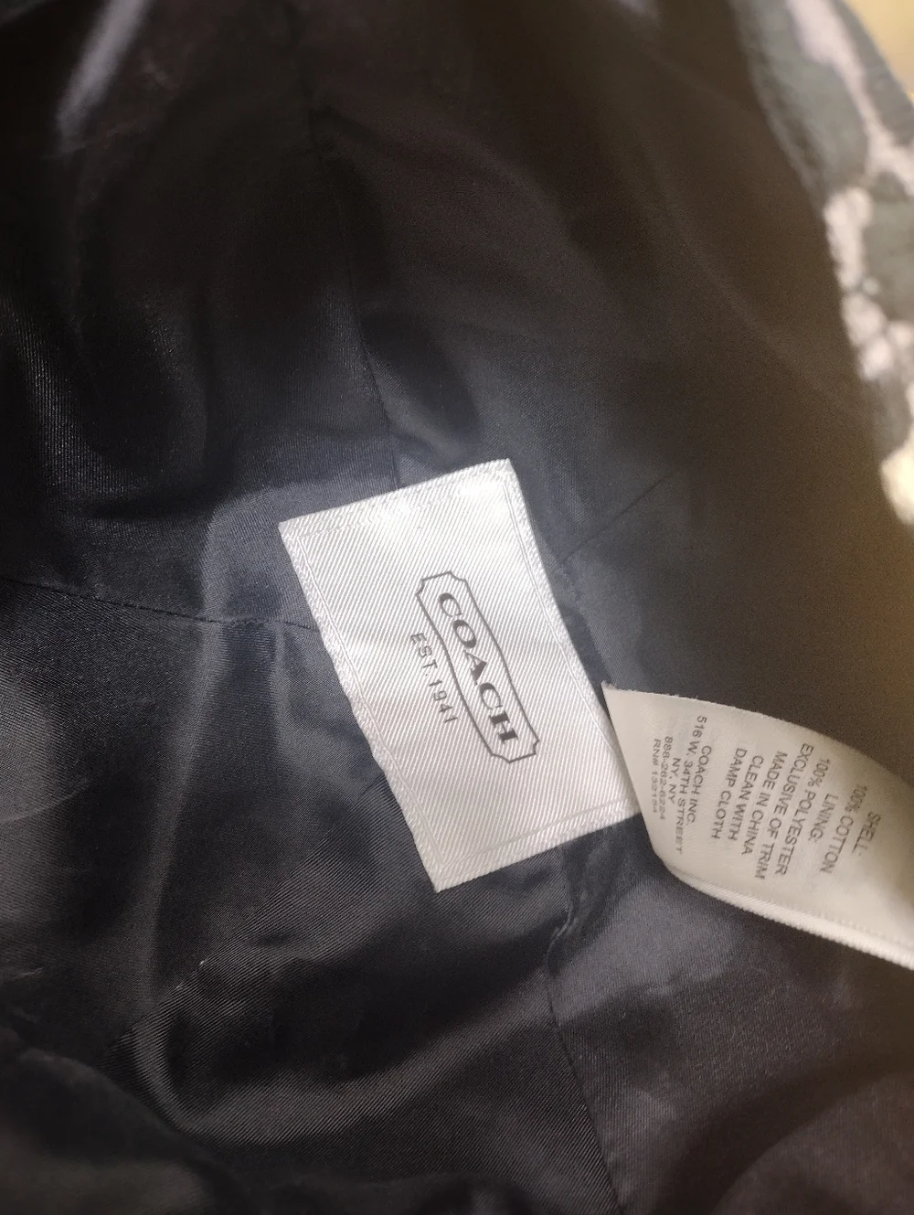 COACH New York Park Ocelot Cap Black/Tan XS/S Belt & Buckle Trim